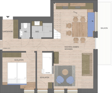 Appartement für bis zu 8 Personen im Apart-Hotel ALPRIMA